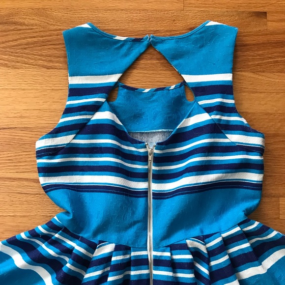 Gabby Skye Blue Striped Dress - Picture 3 of 4